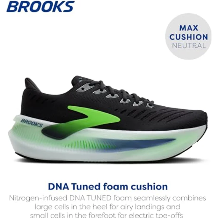 Brooks Glycerin Max 2, Herren Laufschuhe mit Stickstoff-injizierter Dämpfung, phantom/white/green gecko, 10,5oz Gewicht – Bild 2