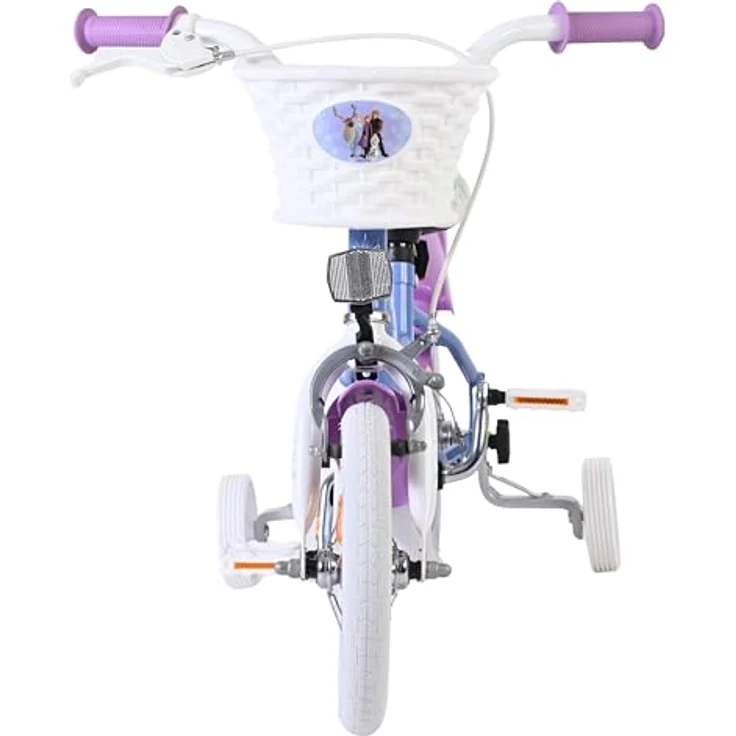 Volare Disney Frozen 2 Kinderfahrrad für Mädchen, 12 Zoll (30 cm), Blau/Lila, mit abnehmbaren Stützrädern und höhenverstellbarem Sattel und Lenker – Bild 7
