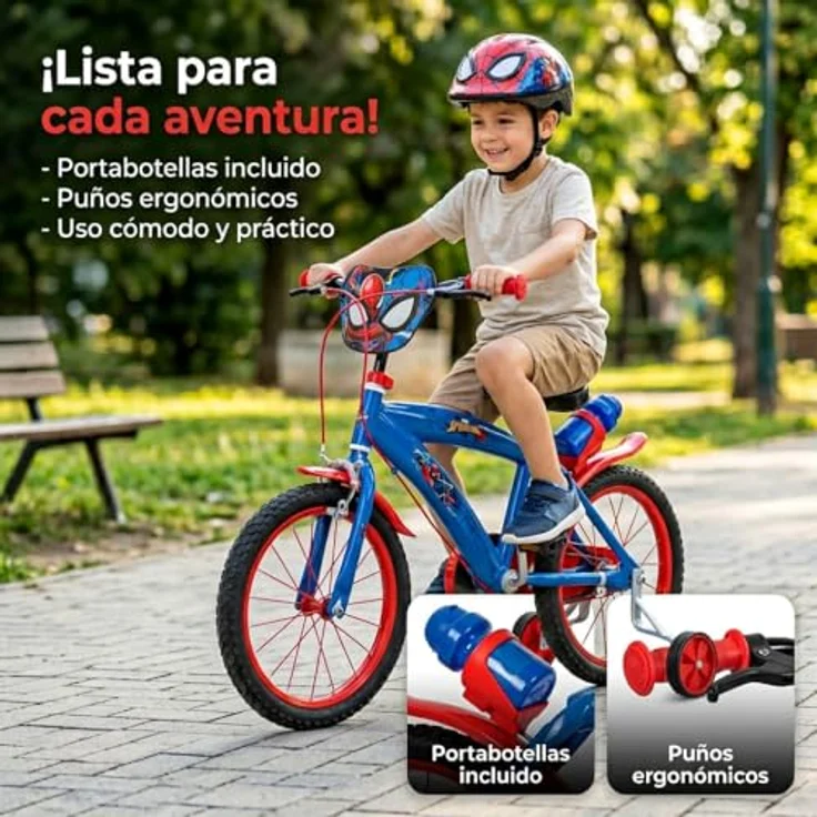 Spiderman Kinderfahrrad, 16 Zoll, blau und rot, für Kinder von 5 bis 8 Jahren – Bild 6