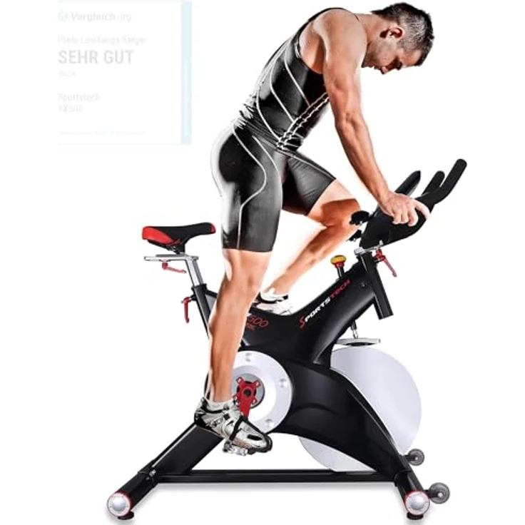 Sportstech Premium Ergometer Heimtrainer SX500 in Schwarz mit 25kg Schwungrad & Multiplayer APP | Deutsche Qualitätsmarke | Hometrainer Fahrrad für Zuhause | Ausdauertraining | Indoor Cycling Bike – Bild 1
