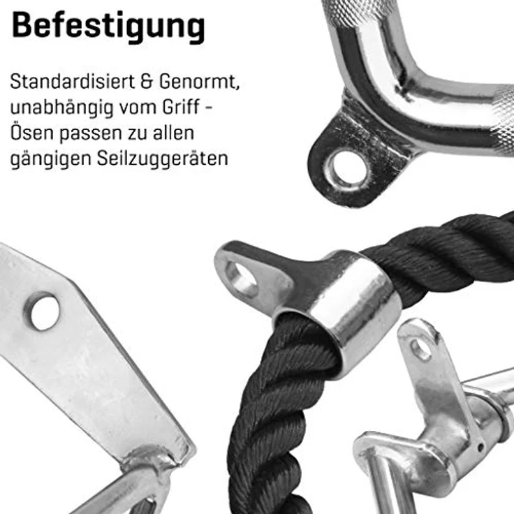 Sporttrend 24® Bizeps Trizeps Stange Trizepsgriff Trizepgriff Bizepsgriff Bizepgriff Bizepstange TrizepstangeSeilzuggriff Kabelzuggriff Stange Griffe für Seilzüge Kabelzüge Silber – Bild 2