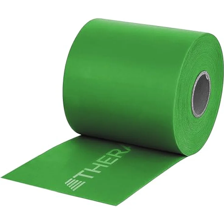 THERABAND Latexfreies Widerstandsband, 22.9 m, grün, schwer, ideal für Pilates, Home Gym, Rehabilitation und professionelle Physiotherapie – Bild 1
