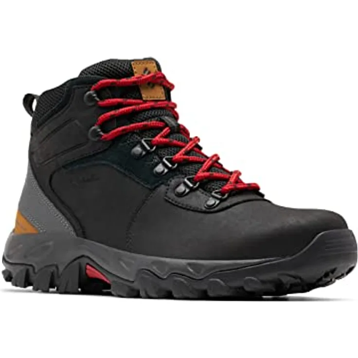 Columbia NEWTON RIDGE PLUS II WATERPROOF, Herren Wanderstiefel aus Leder und Mesh, wasserdicht, schwarz, Größe 17