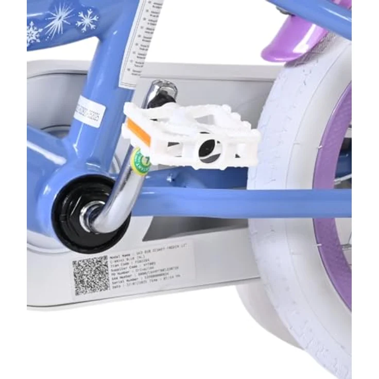 Volare Disney Frozen 2 Kinderfahrrad für Mädchen, 12 Zoll (30 cm), Blau/Lila, mit abnehmbaren Stützrädern und höhenverstellbarem Sattel und Lenker – Bild 10