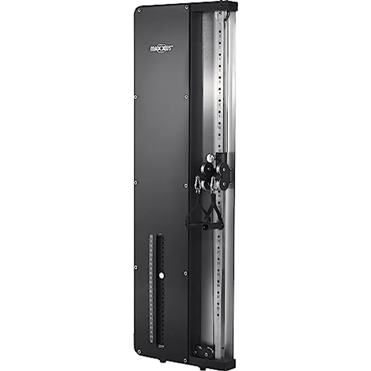 MAXXUS SmartGym H1 Kraftstation - Wandmontage, Doppelzugeinheit, Gewichtsplatten, 2 Handgriffe, 2 Kettenverlängerungen - Seilzug Turm, Kabelzug, Fitnessgerät, Kabelzug-Station, Latzugstation Zuhause