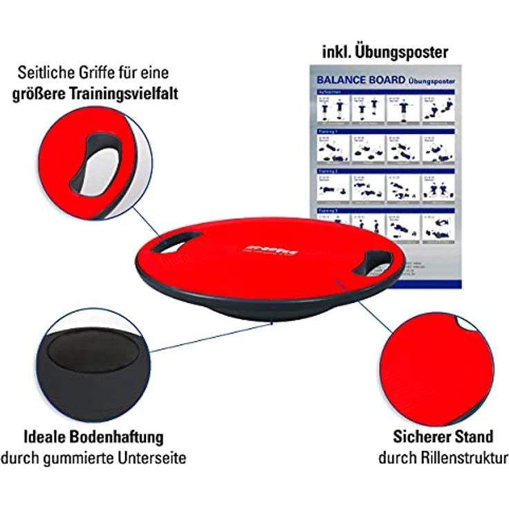 Sport-Tec Balance Board mit Griffen, ø 40 cm – Bild 2