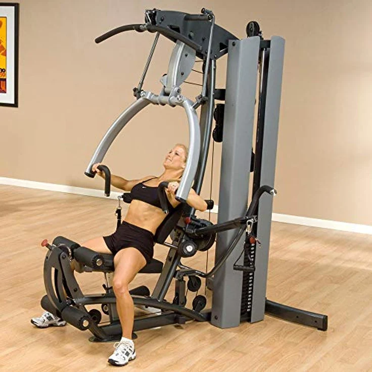 Body-Solid F-600 Kraftstation | Ganzkörpertrainer | Home Gym | Bi-Angular-Pressarme | 14-fach verstellbar | pneumatisch höhenverstellbarer Sitz | schwarz – Bild 3