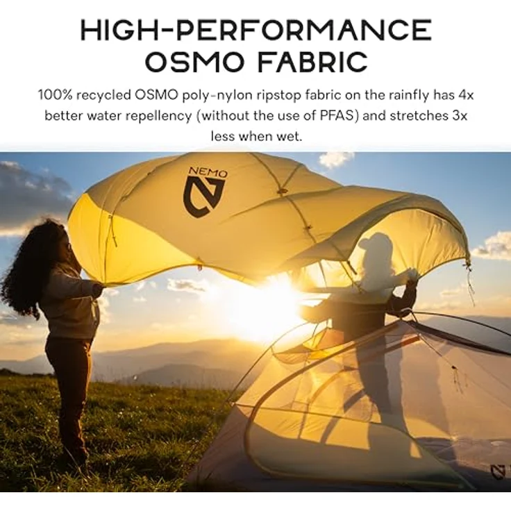 Nemo Equipment Mayfly Osmo 2P, ultraleichtes Kuppelzelt für 2 Personen, 1.37 kg, wetterbeständig mit PU-Beschichtung – Bild 3