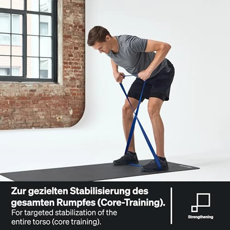 BLACKROLL® SUPER Band FITNESSBAND Set (3er), Gymnastikbänder in 3 Stärken: leicht (orange), mittel (grün), stark (blau), Made in Germany – Bild 4