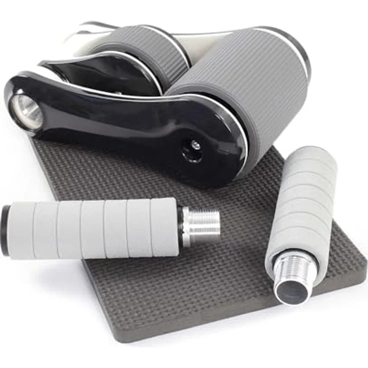LUXTRI Bauchroller mit Kniematte, klappbar, 240 x 170 mm, 2 Räder, Bauchmuskeltrainer für Oberkörpertraining, bis 120 kg belastbar – Bild 2