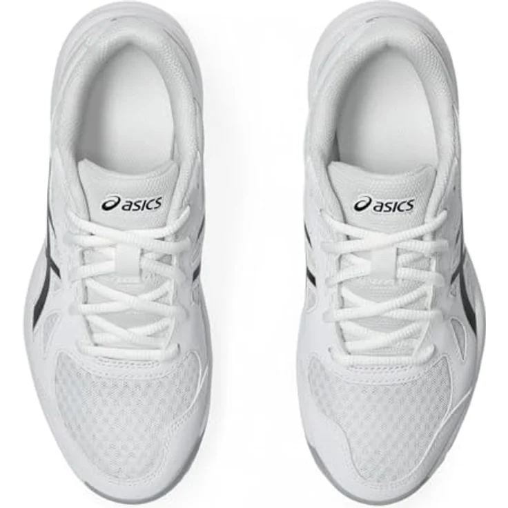 Asics Upcourt 6 GS, Hallensportschuhe für Kinder aus Lederimitat mit stabilisierenden Overlays, weiß – Bild 8