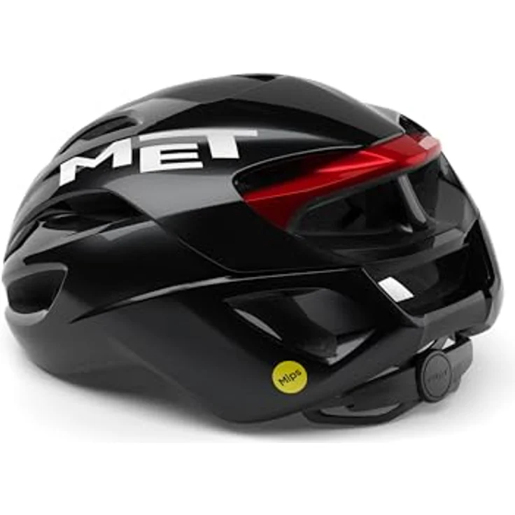 MET Rivale Mips Helm S, schwarz-rot, mit 18 Belüftungsöffnungen und 360-Grad-Kopfbandsystem für optimalen Sitz und Komfort – Bild 4