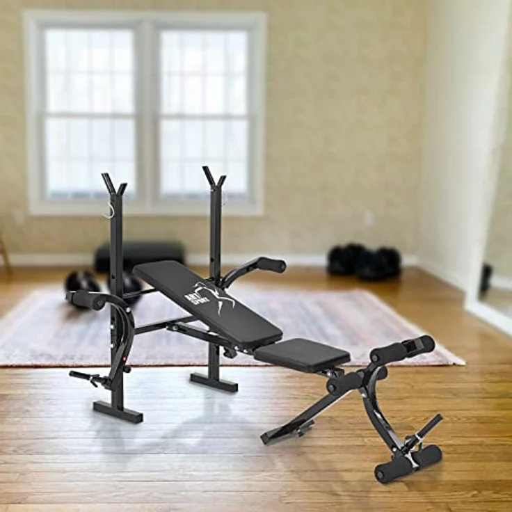 ArtSport Multifunktion Hantelbank ProfiGym1000 klappbar & 4-fach verstellbar - mit Langhantelablage, Beincurler & Butterfly - Trainingsbank Schrägbank Flachbank – Bild 2