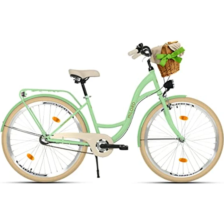 Milordbikes City-Fahrrad, Grün, Metall, 46 cm, mit Aluminiumfelgen und hinterem Träger, Freizeit & Sport – Bild 2
