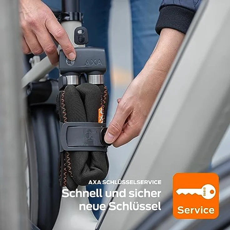 AXA Faltschloss 800, 100 cm, mit Schlüssel, dunkelgrau, aus gehärtetem Stahl, feuchtigkeitsgeschützter Zylinder – Bild 6