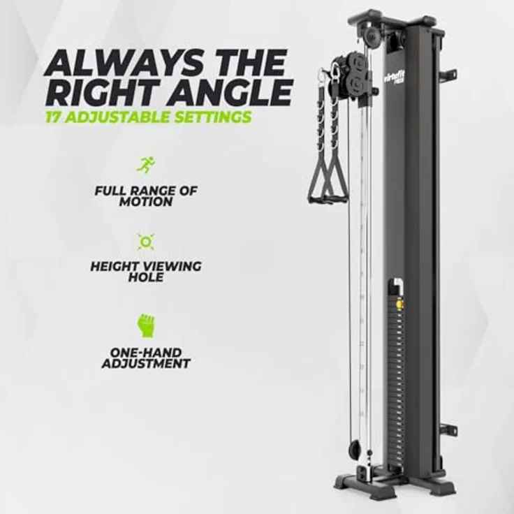 VirtuFit PL100 Single Pulley Station, Kabelstation mit 75 kg Gewichtstapel, verstellbaren Umlenkrollen und stabilem Stahlgestell – Bild 4