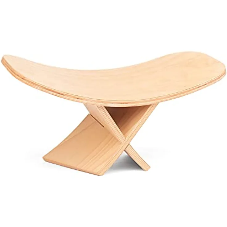 Bodhi Meditationsbank aus Holz (Buche) Kyoto geölt | Yoga Hocker für tiefere Meditation | Ergonomisch geneigt | Made in Europe