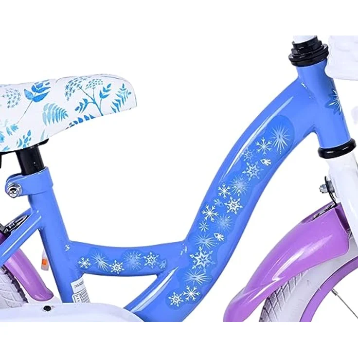 Disney Frozen Kinderfahrrad 2 Mädchen 14/16 Zoll Blau/Lila Rücktrittbremse bis 60 kg 85% zusammengebaut 3,5-6 Jahre – Bild 7