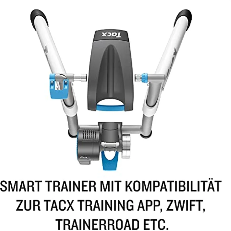 TACX FLOW Smart – interaktiver Wheel On Rollentrainer mit Kompatibilität zur TACX App, Zwift etc. Bis zu 800 Watt Widerstand und bis zu 6% Steigung. Zusammenklappbar und fast geräuschloses Schwungrad – Bild 3