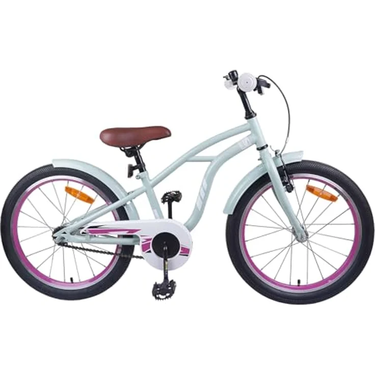 vidaXL Kinderfahrrad 18 Zoll, für Kinder von 5-7 Jahren, hellgrün, mit 123 x 51 x 78 cm Abmessungen – Bild 1