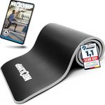 NEOLYMP Fitnessmatte, extra dicke und rutschfeste Trainingsmatte mit E-Book, Tragegurt und schadstofffreier Oberfläche, grau