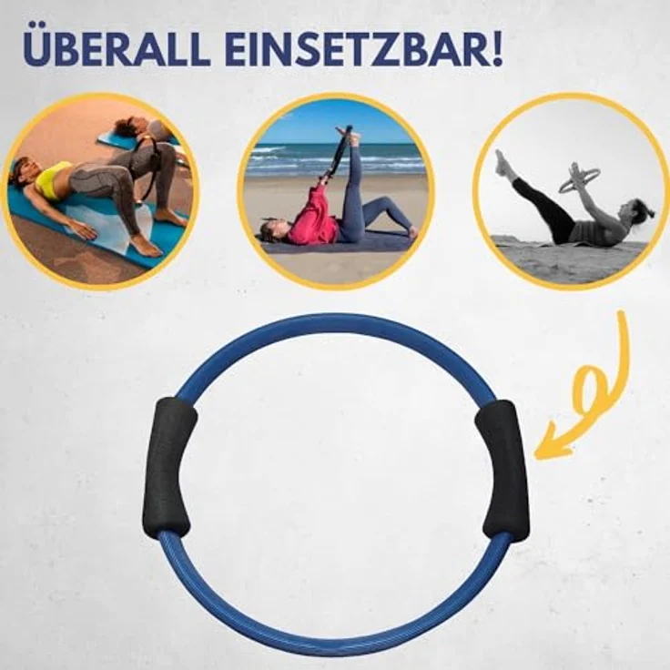 Best Sporting Pilates Power Toning-Ring 37cm in blau I Widerstand Mittel I Fitnessring mit Schaumstoffgriffen I Trainiert besonders die Brust-, Arm-, Bein- und Bauchmuskeln I Inkl. Übungsanleitung – Bild 3