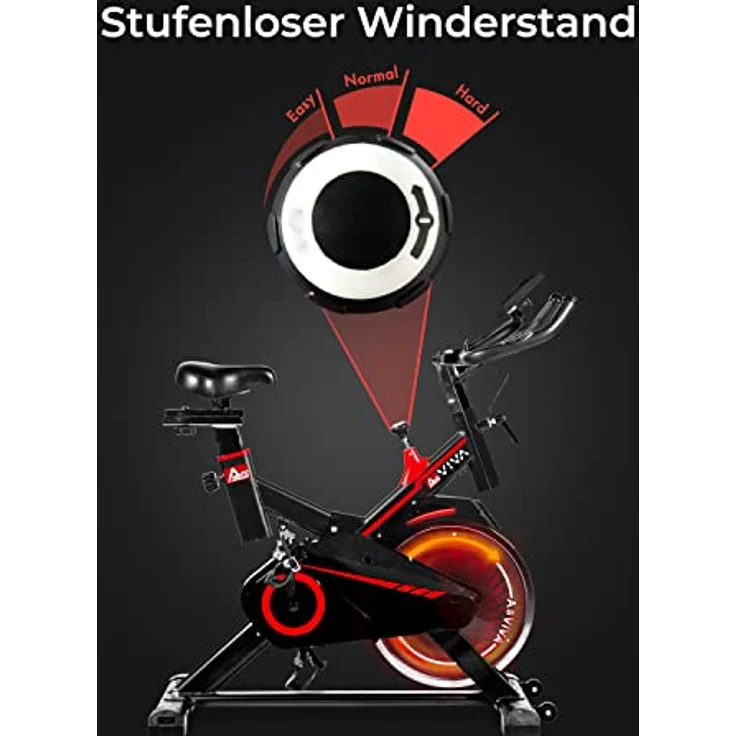AsVIVA S11 Indoor Cycle Speedbike I eingebauter Fitnesscomputer I manuell verstellbarer Widerstand I leiser Riemenantrieb I 18 kg Schwungscheibe I Ausdauertraining I Max. Gewichtsbelastung 120 kg – Bild 4