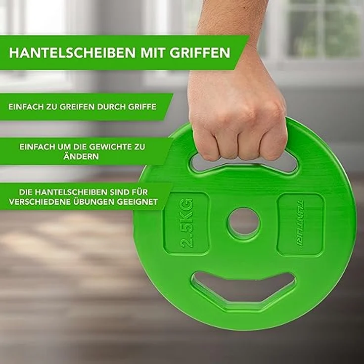 Tunturi Hantelset für Aerobic - Pumpset 20 kg - Hantelset, Hantelset mit Langhantel - Hantelscheiben und Federverschlüsse - Krafttraining – Bild 5