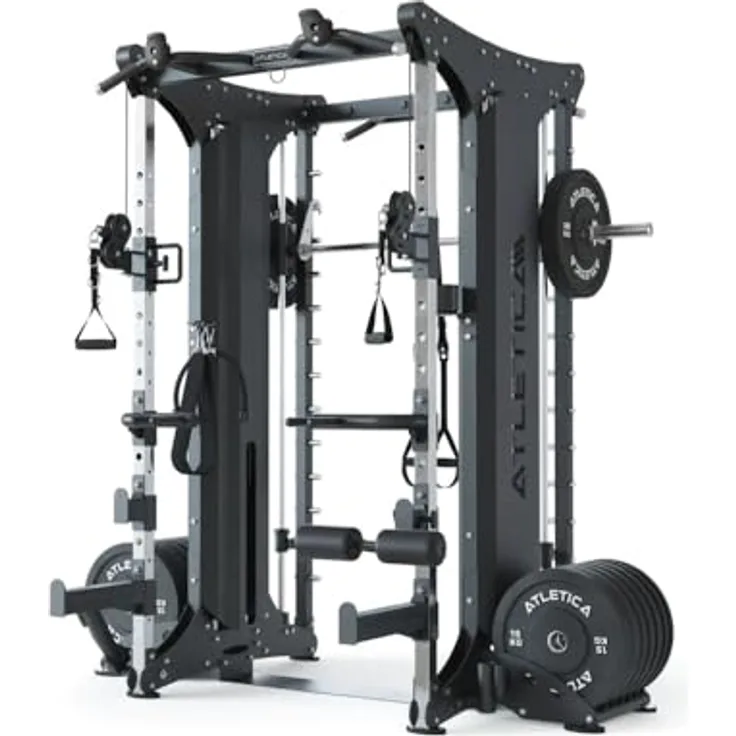 Atletica Dual | Multipresse Kraftstation mit Steckgewichten | Studio Qualität | 472kg Eigengewicht | Training zu zweit