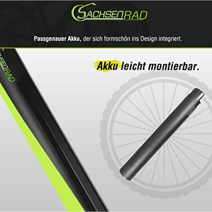 SachsenRAD E-Bike R8 Ranger, 27,5 Zoll, StVZO, hydraulische Scheibenbremsen, 7-Gang, LCD, 36V Akku, Off-Road Reifen, Grau – Bild 7