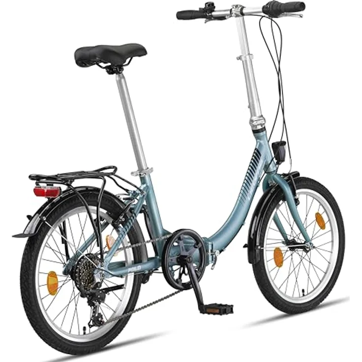 Licorne Bike Fold Premium Klapprad Aluminium 6 Gang Shimano Kettenschaltung Quick-Fold-System Klappfahrrad (V-Bremse, Blau) - Preisvergleich – Bild 4