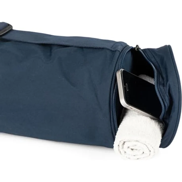 bodhi Yogamatten Tasche Asana Bag XL 70, dunkelblau, leichte Tasche für 70 cm breite Matten mit Außentasche – Bild 4