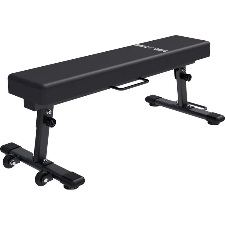 GORILLA SPORTS Hantelbank - Klappbar, Flach, bis 400 kg, Schwarz mit weißem Logo