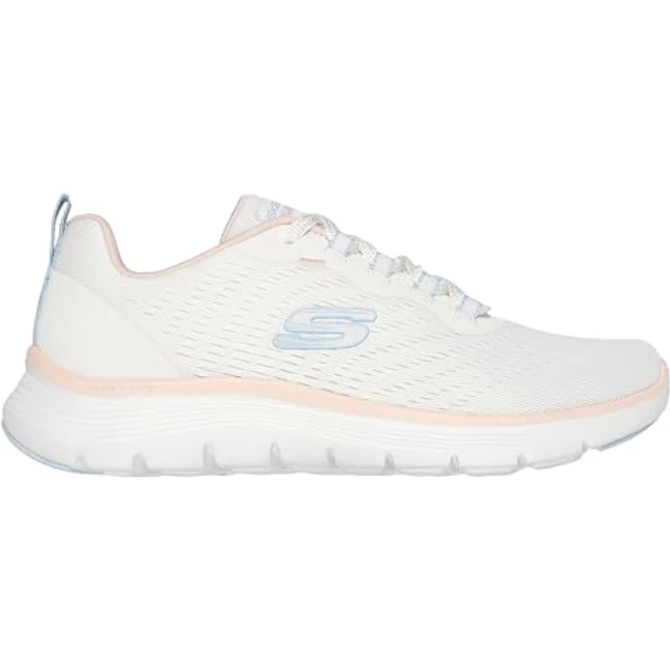 Skechers Flex Appeal 5.0-New Path, Laufschuhe aus 100% veganen Materialien, atmungsaktives Mesh-Obermaterial, gepolsterte Air-Cooled Memory Foam® Innensohle, beige Größe 40 – Bild 1