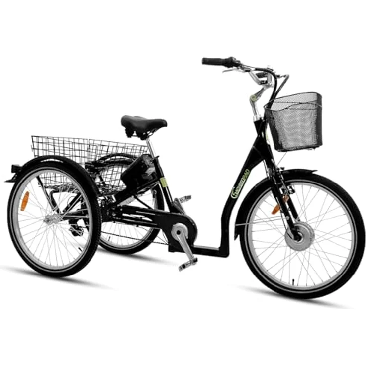SachsenRad T3A Trio Lastenrad mit Alarmanlage, ElektroDreirad Klapprad, Shimano 7-Gang-Kettenschaltung, blau – Bild 2