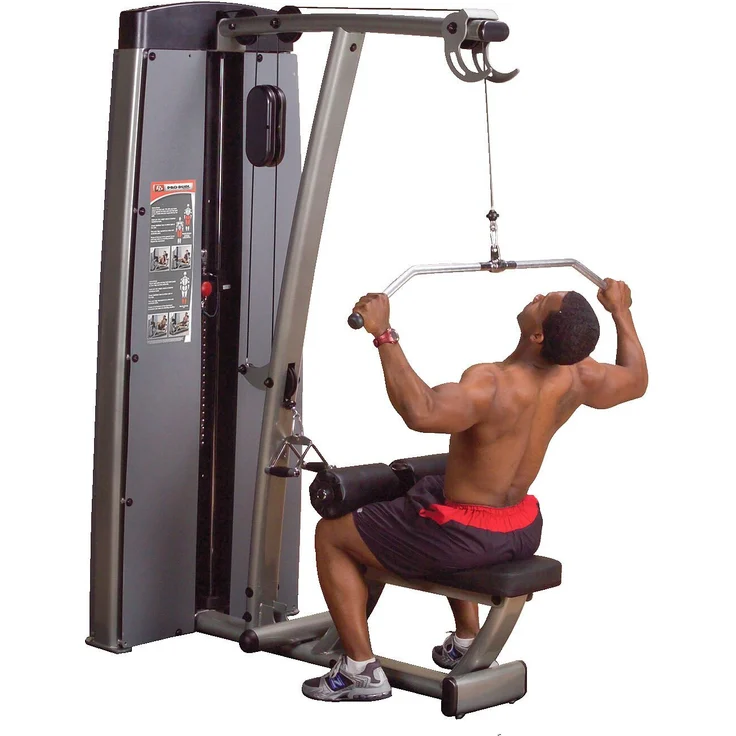 Body-Solid Pro Dual Latzug- und Rudermaschine, Gewichtsblock 95 kg mit DuraFirm Polster und nylonummanteltem Stahlseil