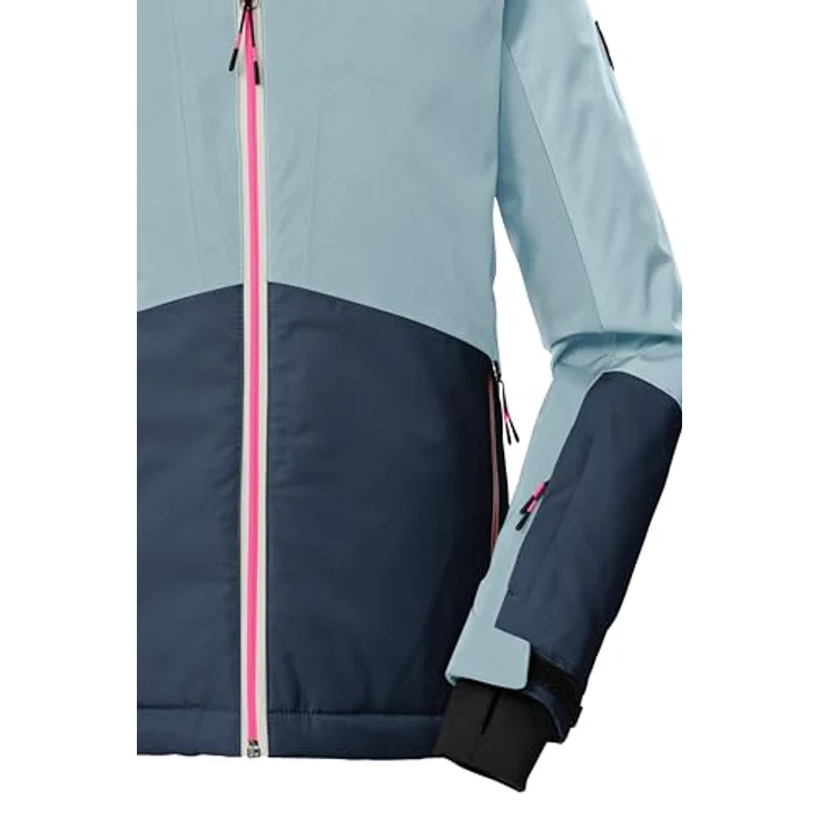Killtec Ksw 196 Grls Ski Jacke, wasser- und winddicht mit 10.000 mm Wassersäule, hell rauchblau/nachtblau, Größe 176 – Bild 2