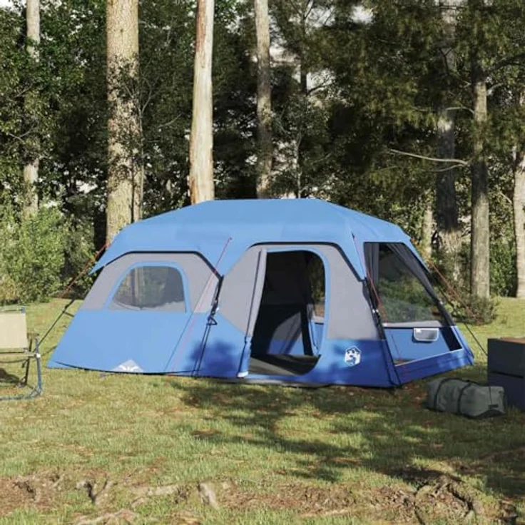 vidaXL Familienzelt 9 Personen, Wasserdichtes Campingzelt mit Quick-Release-System und Insektenschutz – Bild 2