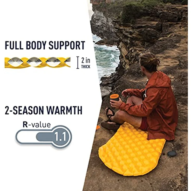 SEATO SUMMIT AMULRAS Colchoneta hinchable Ultralight ASC R amarilla, gelb, Standard – Bild 4