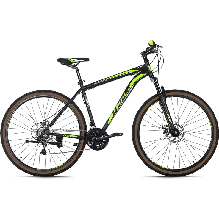 KS Cycling Catappa, Mountainbike Hardtail 29 Zoll mit 21-Gang-Kettenschaltung, schwarz-grün