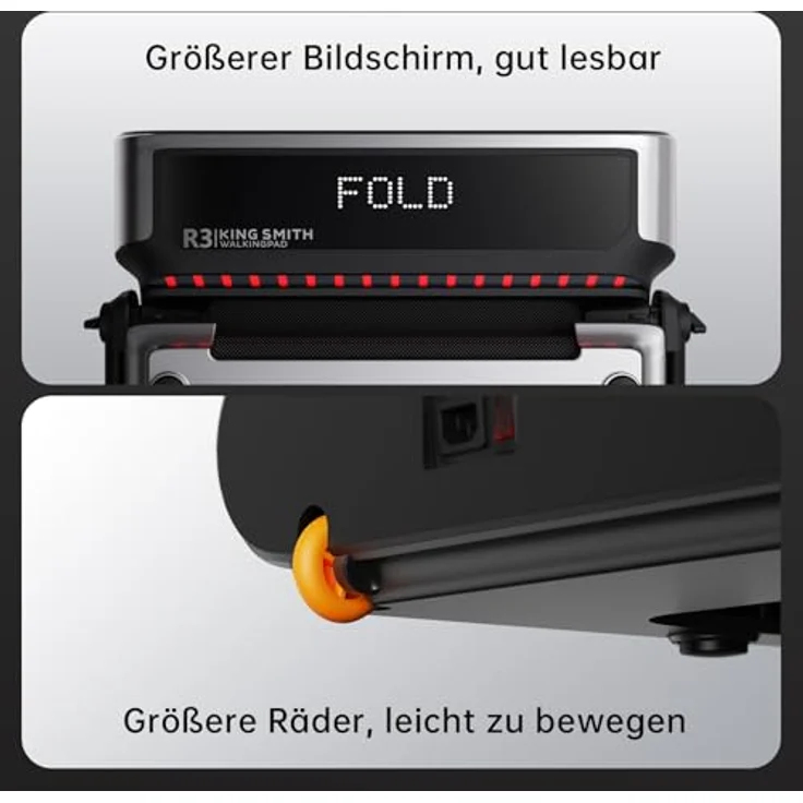 WalkingPad R3 Hybrid+, Laufband Klappbares für Zuhause 1-12km/h, Fernbedienung und LED-Anzeige, APP & Tablet Holder, Ultra-LEISER mit Doppelter Stoßdämpfung, Apple Watch Verbindung, Keine Montage - WALKINGPAD – Bild 5