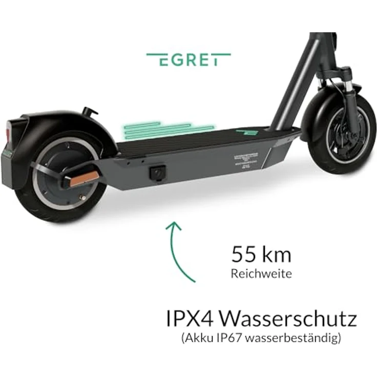 Egret E-Scooter Egret Ey! 6, 450 W, 20 km/h, klassisches Design, Frontfedergabel, bis zu 55 km Reichweite, schwarz – Bild 5