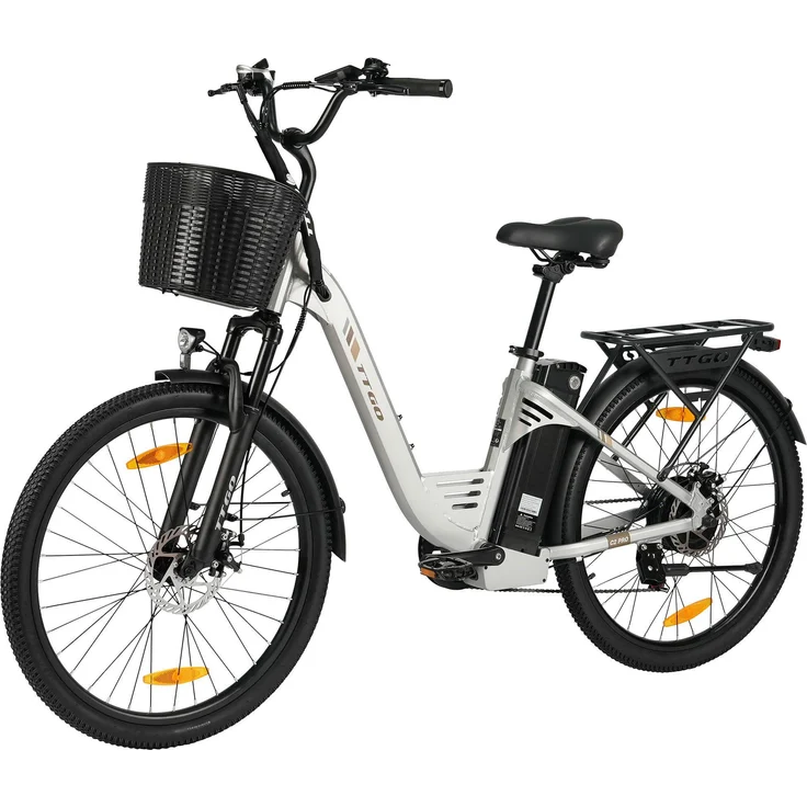TTGO E-Bike Cityrad C2-Pro, Faltbares Pedelec mit 648Wh, 36V 18Ah, 120 km Reichweite, 7 Gang Shimano, mechanische Scheibenbremsen, Hochleistungsfederung
