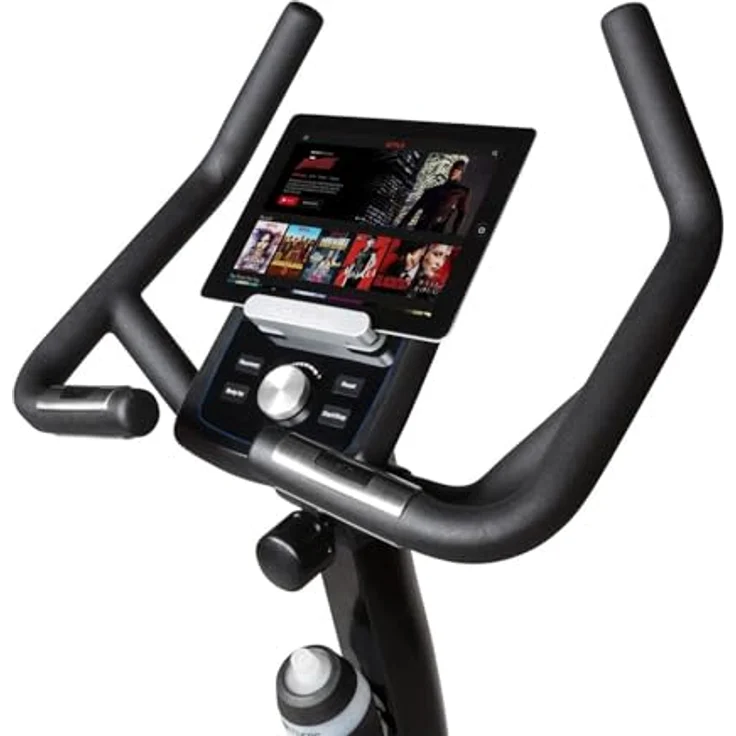 Flow Fitness Perform B3i, Heimtrainer mit 15 kg Schwungmasse, verstellbarem Sattel und Lenker, Herzfrequenzsensoren, Flaschenhalter und Tablet-Halterung – Bild 9