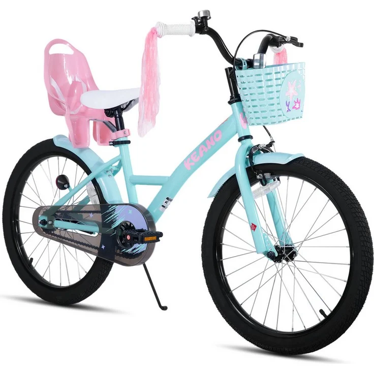 JOYSTAR Kinderfahrrad Mädchenfahrrad 14/16/18/20 Zoll, Hochkarbonstahlrahmen, mit Puppensitz, Korb, Stützrädern und Schutzblechen