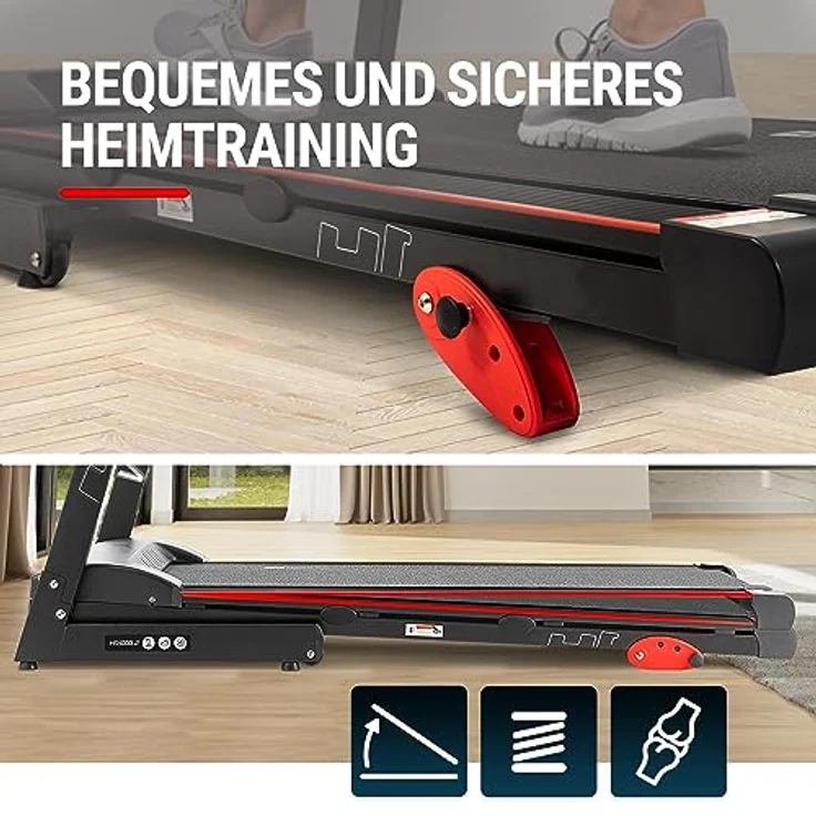 Hop-Sport Laufband HS-1000LB elektrisch 12 Programme 0.8 bis 14 km/h Motor: 2,0 PS Transportrollen bis 150 kg - Preisvergleich – Bild 3