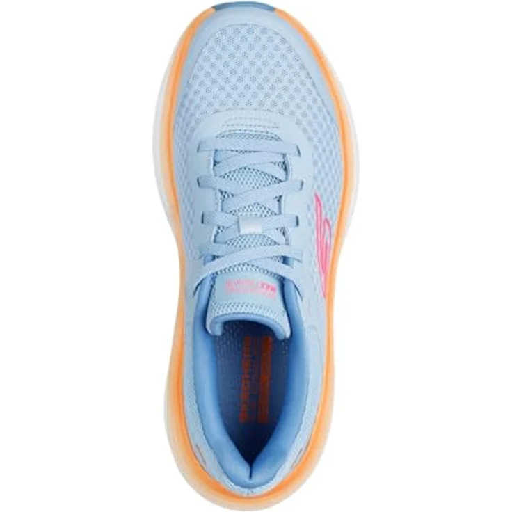 Skechers Max Cushioning Endeavour, Damen Laufschuhe mit Air-Cooled Goga Mat Einlegesohle, veganes Obermaterial, mehrfarbig in Orange und Blau, Größe 36 – Bild 5