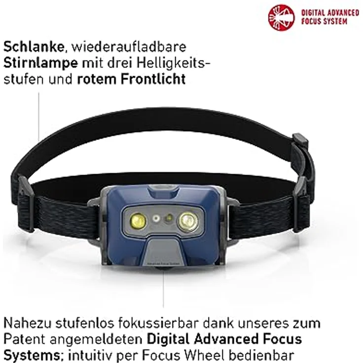 Ledlenser HF6R Core, aufladbare Stirnlampe mit Digitalfokus, 800 lm Lichtleistung, wasserfest, blau – Bild 2