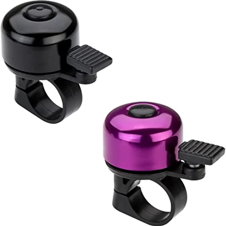 Paliston Mini Fahrradklingel, laute 120 dB Glocke für MTB und Rennräder, schwarz & lila – Bild 1