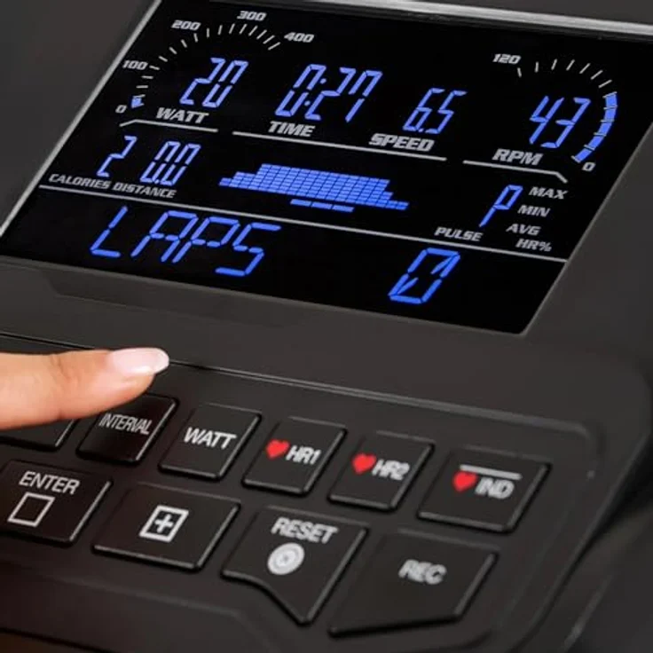 HAMMER Ergometer Presidio, leiser Heimtrainer bis 180 kg, App Kompatibel mit Kinomap & Zwift, 16 Programme, robustes Design – Bild 3